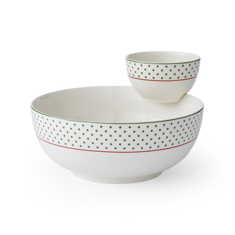 Christmas Tree POLKA DOT CHIP AND DIP 10"
