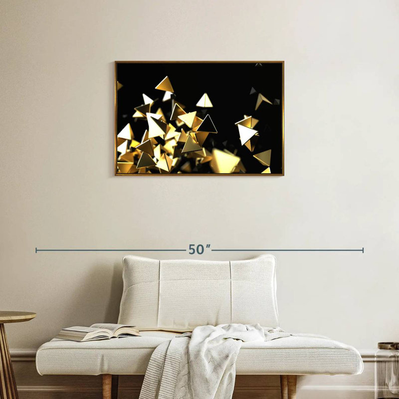 Golden Pyramids, Cadre flottant doré, 31 po x 21 po
