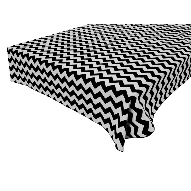 Chevron Print Tablecloths, 96" x 58", Black