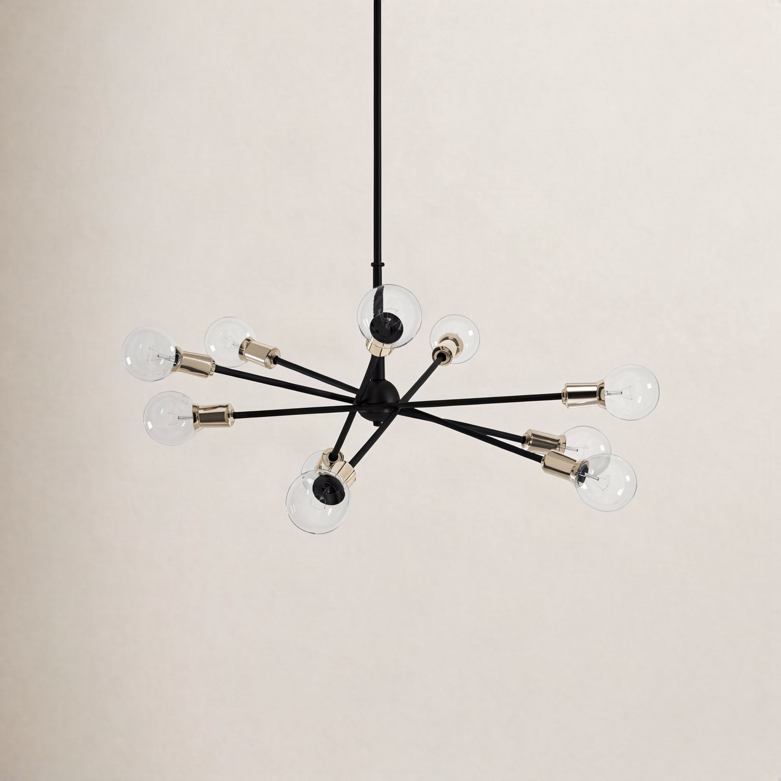 Kyla 10 - Light Dimmable Sputnik Chandelier, Black