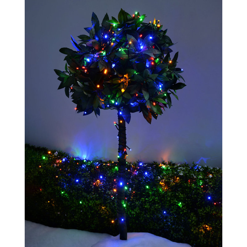 0.13cm LED Battery Powered 100 - Bulb Paper Lantern String Light, Blue
