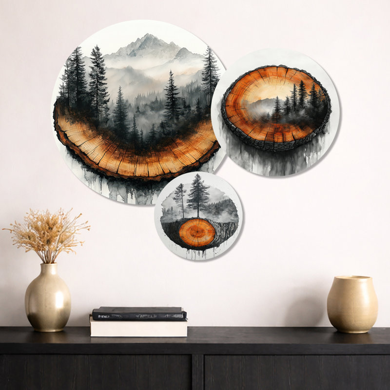 Décoration murale blanche en métal 3 pièces