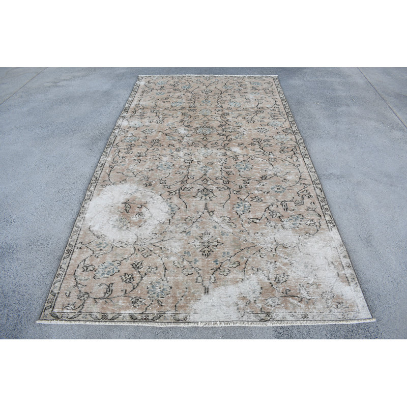 Élégant tapis beige, tapis floral classique de 57,5 po x 107,1 po