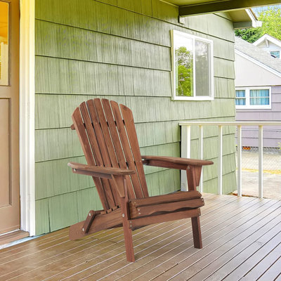 Chaise Adirondack pliante en bois massif Abdul-Hakeem