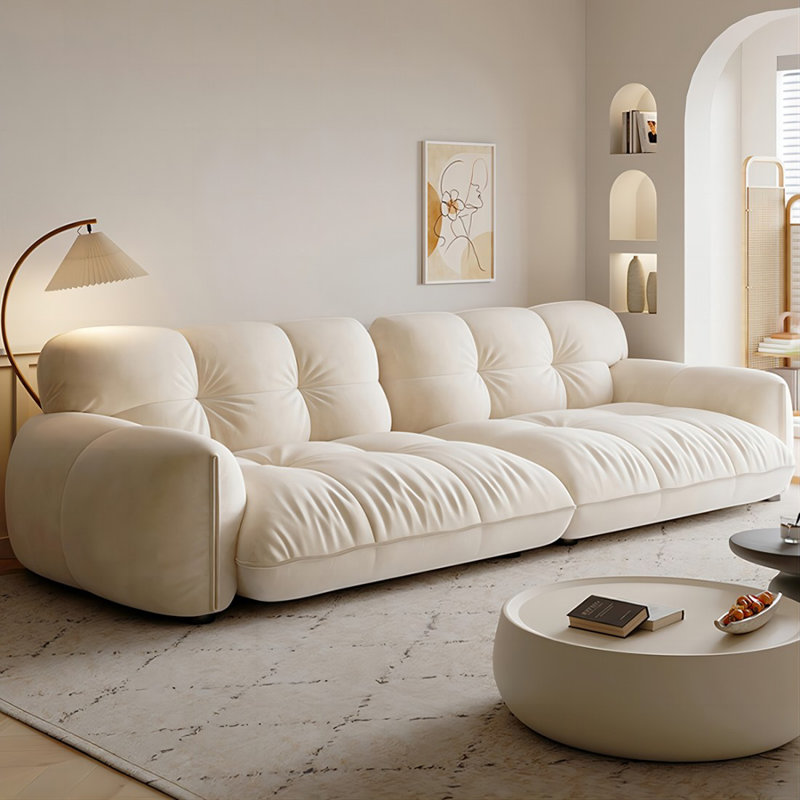 Coussin blanc modulaire 100% polyester, 4, 30.71" H x 110.24" W x 38.58" D, Blanc