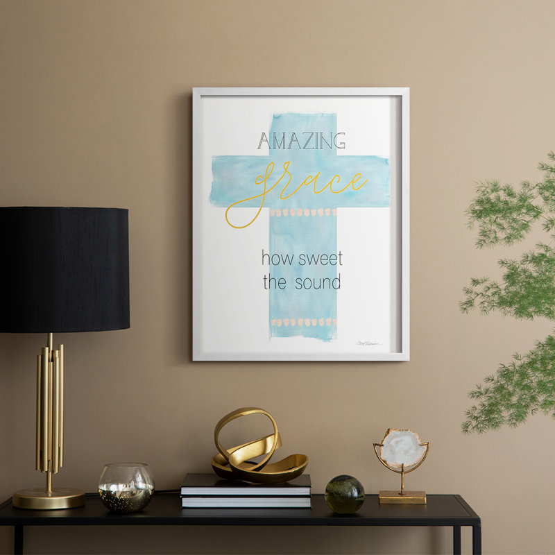 Impression encadrée «Amazing Grace» - bois massif, H 11 po x l 9 po, White