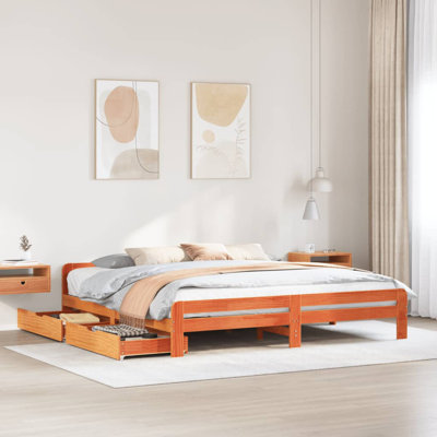 Solid Wood Storage Bed