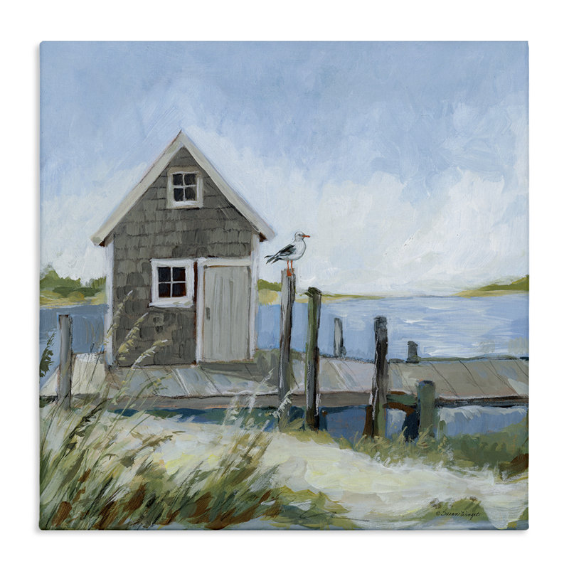 «Scenic Boat House View», art mural par Susan Winget, H 24 po x l 24 po