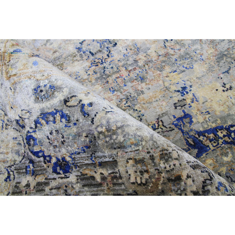 Handmade Silk Oriental Area Rug, Rectangle 9' x 12'