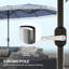 Parasol d'extérieur spacieux, très grand, rectangulaire, avec frange et manivelle