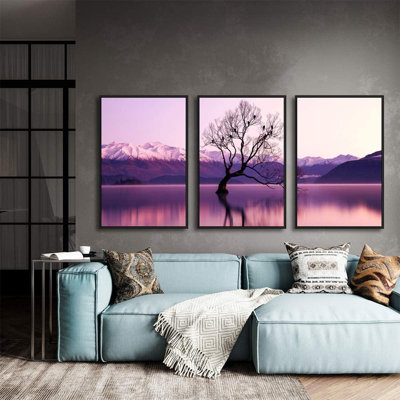 Nature Landscape " Tree, Lake And Sky 2 " 3 - Pieces