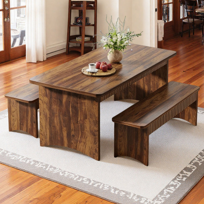 Farmhous Style Kitchen Table,3-Piece Dining Table,Computer Desk