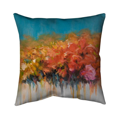 Orange flowers bundle - Livingroom – Outdoor Throw Pillow with Insert, Weather-Resistant