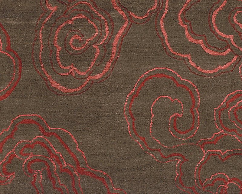 Cloud Nine Abstract Area Rug in Brown/Red, Rectangle 8' x 10'