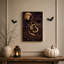 Art mural sur toile, grand crâne de lune avec chapeau de cowboy-1259742702