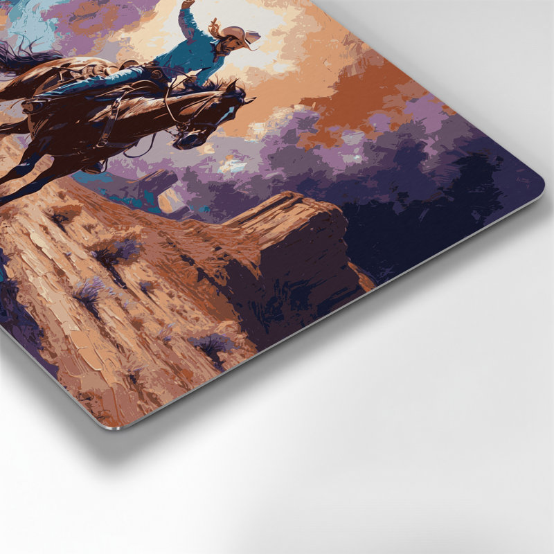 Southwestern Cowboy Bronco Rider 60, art mural en métal brun, H 20 po x l 30 po x P 0,05 po