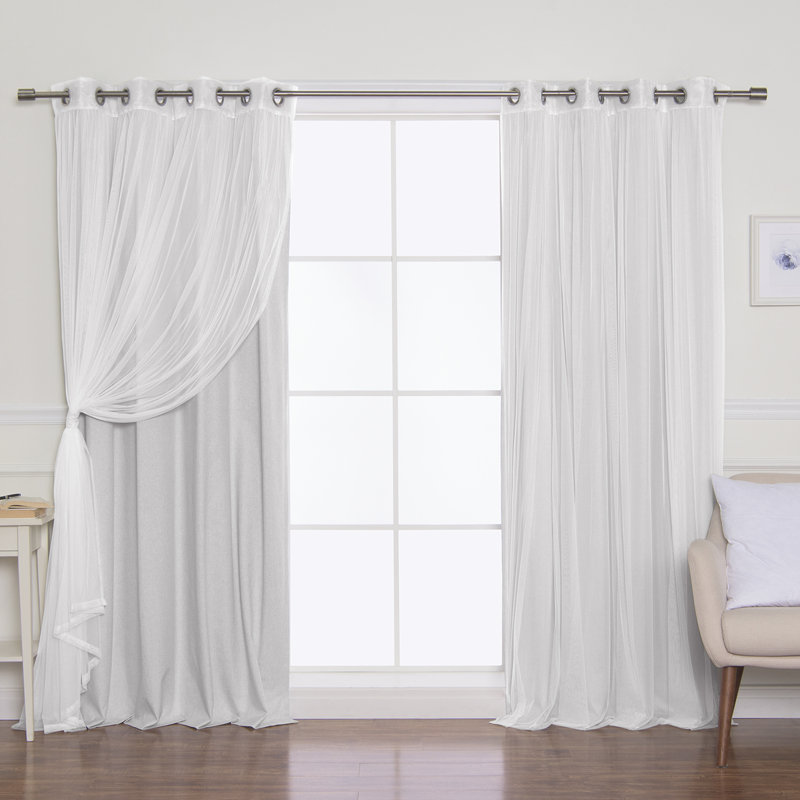 Fortson Polyester Max Blackout Sliding Panel Pair, White, 52" x 96"