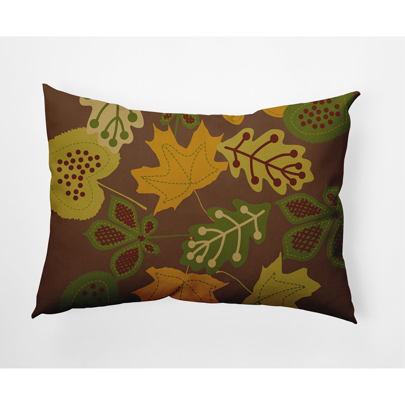 Coussin décoratif Fall Leaves, Brun