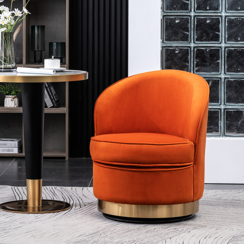 Fauteuil pivotant haut en mousse Glamour, Orange
