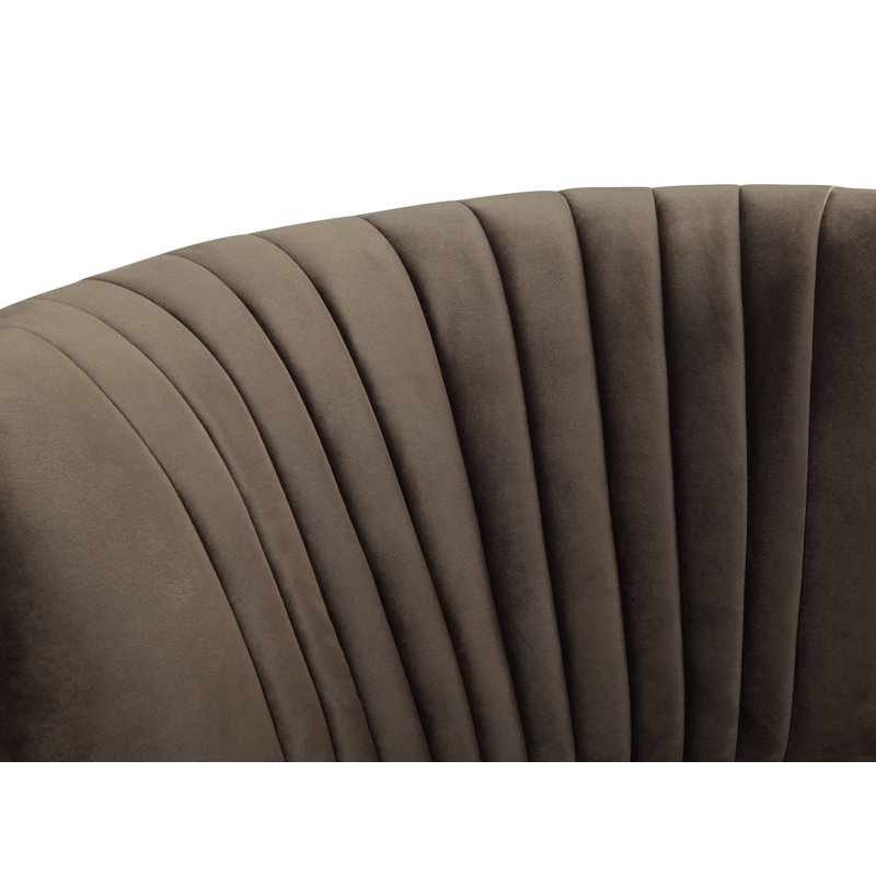Chaise d'appoint capitonnée 28 po, Velours brun