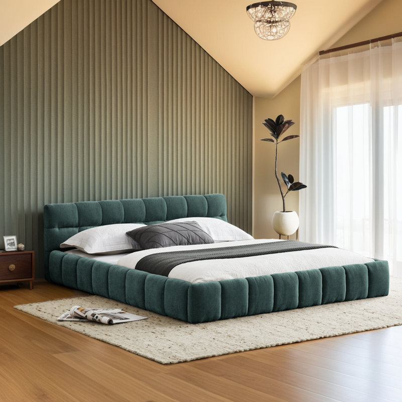 Lit plateforme tapissier Luxury Luxury, Vert