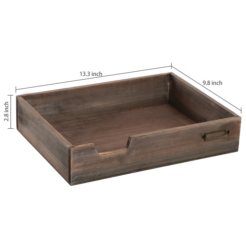 Chasewych Solid Wood Stackable Distressed Paper Organiser