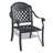 5-Piece Cast Aluminum Patio Furniture Set With Black Frame And Red Seat Cushions-2002611214