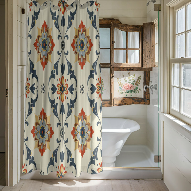 Historic Mosaic - Premium Shower Curtain, 74"H x 71"W