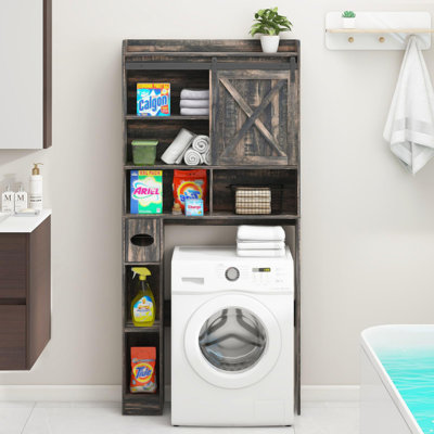 The Toilet Storage Cabinet, Farmhouse Storage Cabinet Over Toilet with 2 Barn Doors