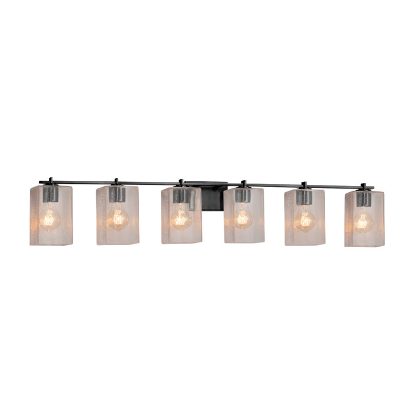 Éclairage pour salle de bain 6 lumières Casson, Noir mat, Ensemencées, Incandescente