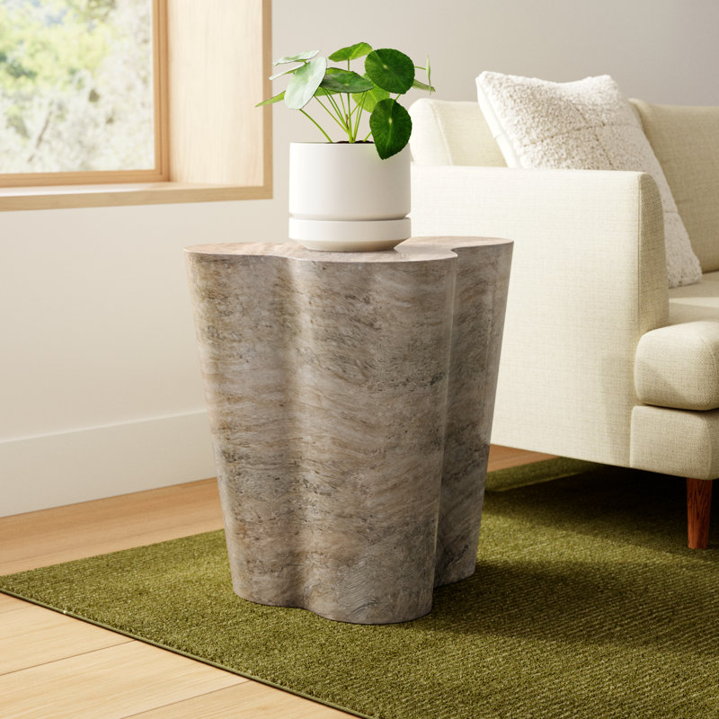 Barrett Slab Table, 22" H x 22" W x 18" D, Travertine