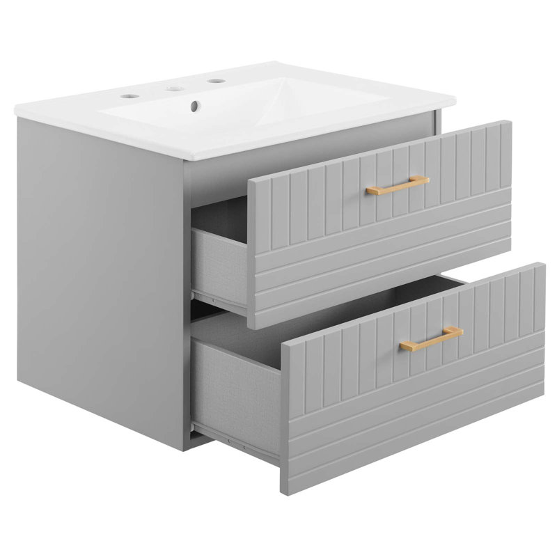 Meuble-lavabo 24 po Day Break par Modway, Gris clair