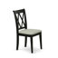 L'ensemble de table de salle à manger 3 pièces comprend une table de cuisine ronde avec piédestal et 2 chaises de salle à manger rembourrées en tissu de lin, 30 po x 30 po, noir et cerise-733257093-733257094-725922595