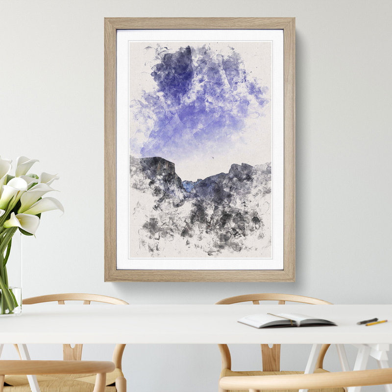 Yosemite Valley at Night in California - Picture Frame Graphic Art Print, 33cm H x 24cm W x 2cm D, Oak Framed