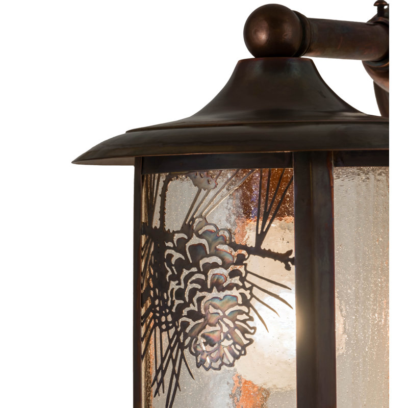 Wyona Brass Wall Light, Clear Seedy, Vintage Copper