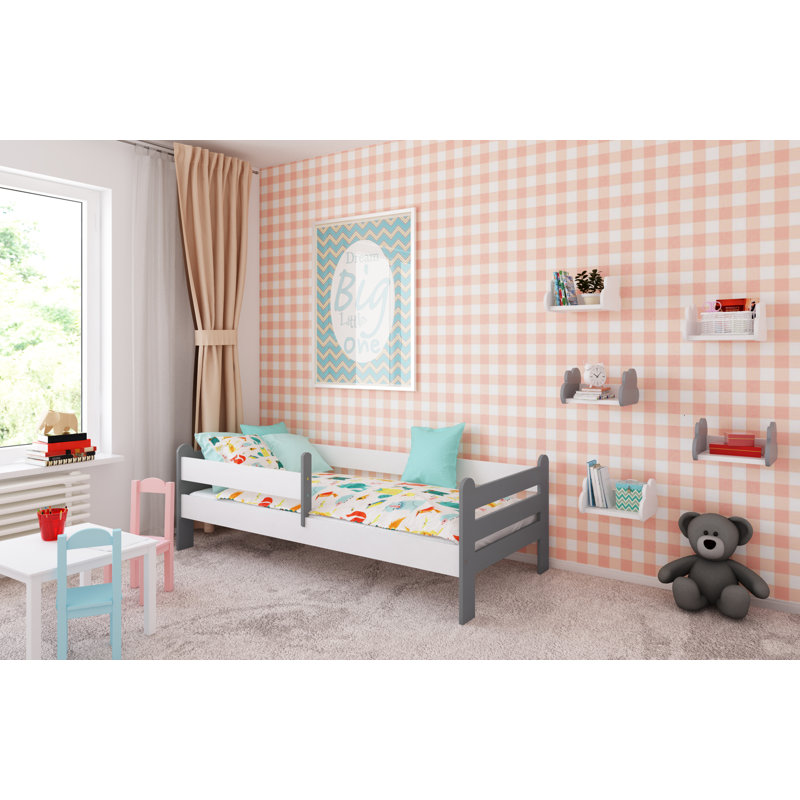 Thaxton Cabin Bed with Storage Included, White/Gray, European Toddler (80 x 160 cm)