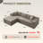 Boneless 105 '' W No Assembly Required Upholstery Corduroy Modular Sectional Couch Sofa with L-Shape Chaise 2 Piece and 5 Pillows Back, Free Combination, Modern Modular Sofa with Deep Seat-1381101136-1381101137