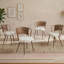 Table de salle à manger extensible en bois massif + chaises de salle à manger en osier brun foncé - ensemble de 4 chaises de style campagnard-1053766615