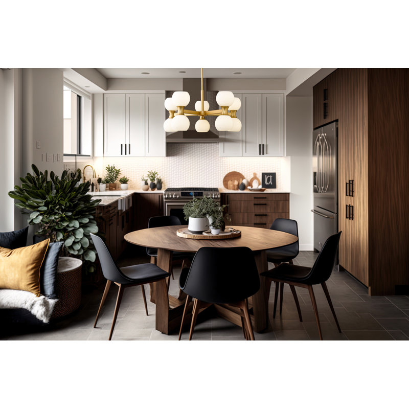 10 - Light Dimmable Geometric Chandelier, Modern Gold