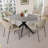 46'' Round Dining Table Set with 32.6"H 4 Chairs, Modern Round Kitchen Table and Chairs Set, Space-Saving Solid Frame Dining Room Furniture, Easy Assembly for Home Kitchen Apartment-112460107-112460106
