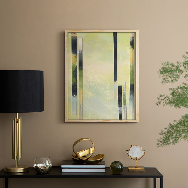 Neutral Assemblage IV Framed Print - Solid Wood, Natural, 11" H x 9" W