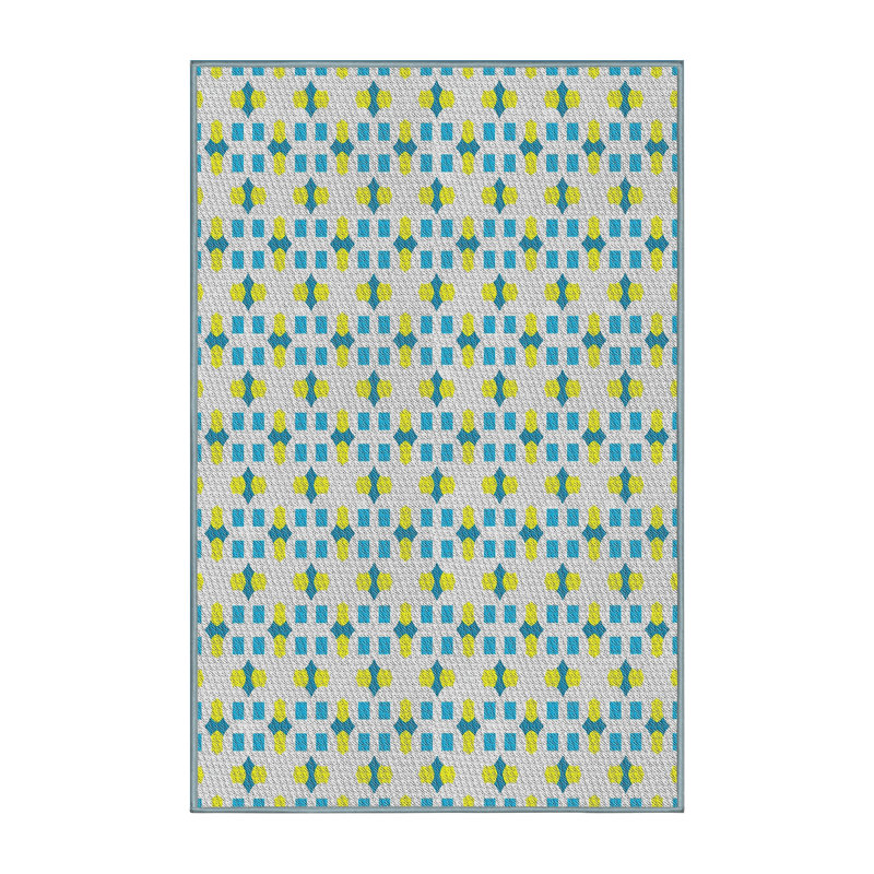 Tapis vert/gris à motifs Chamond, Rectangle 2 pi x 5 pi