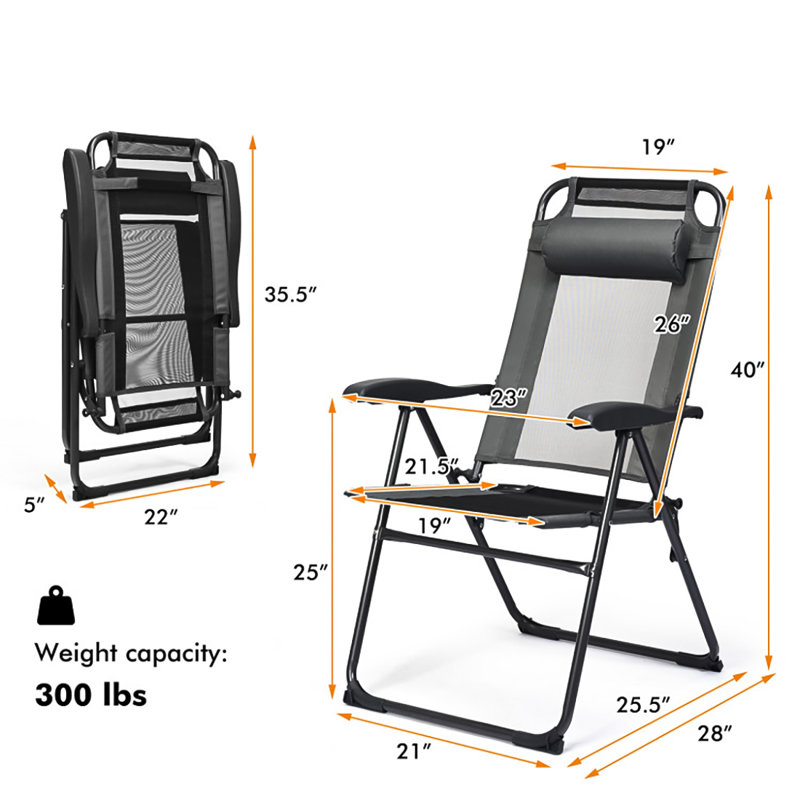 Folding Camping Chair, Gray