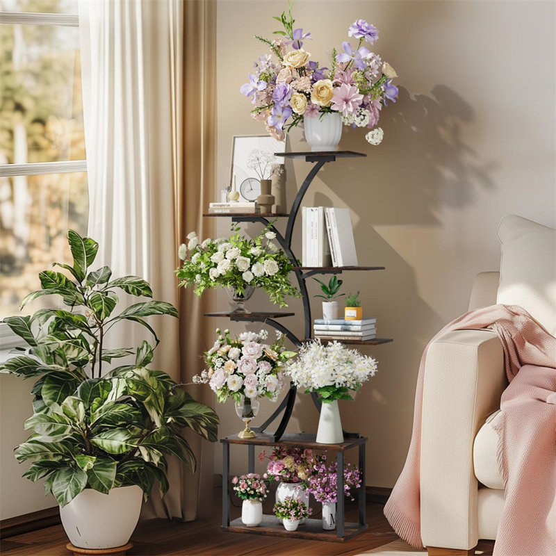 Grand support à plante en métal pour 7 tablettes