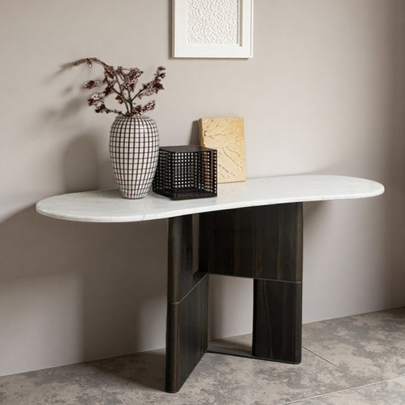 Console de hall d'entrée moderne et minimaliste, H 31,5 po x l 63 po x P 15,7 po, Noir, noir, noir, noir