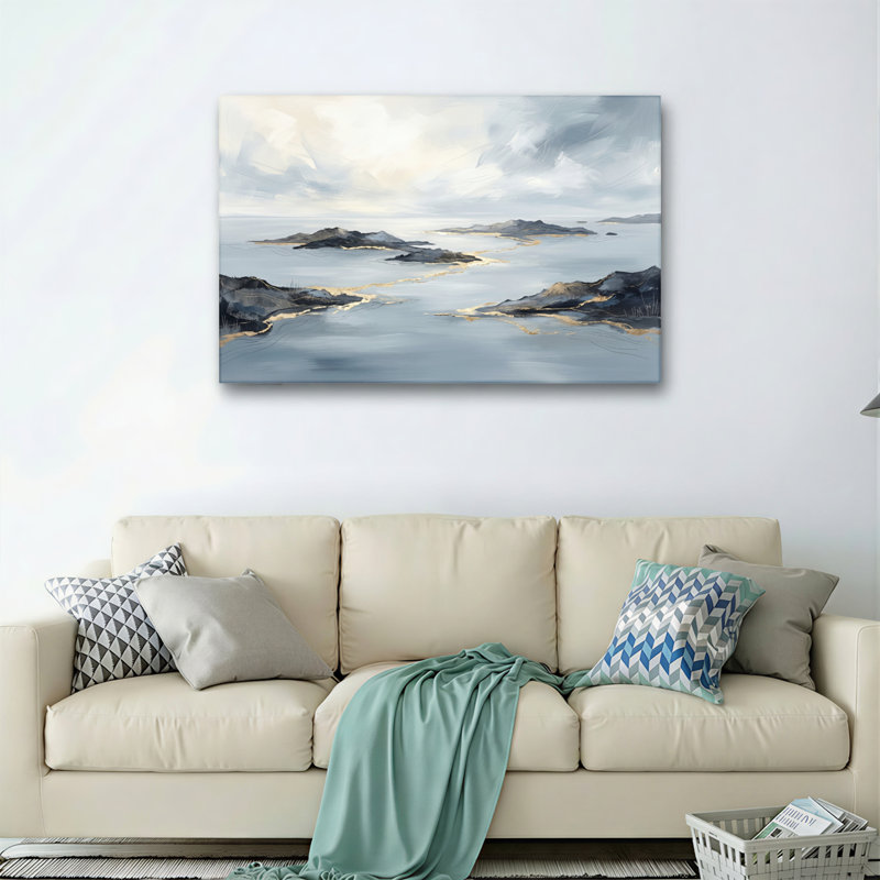 Ensemble de 1 tableau sur toile représentant un paysage océanique, 18"H x 24"W, Wrapped Canvas