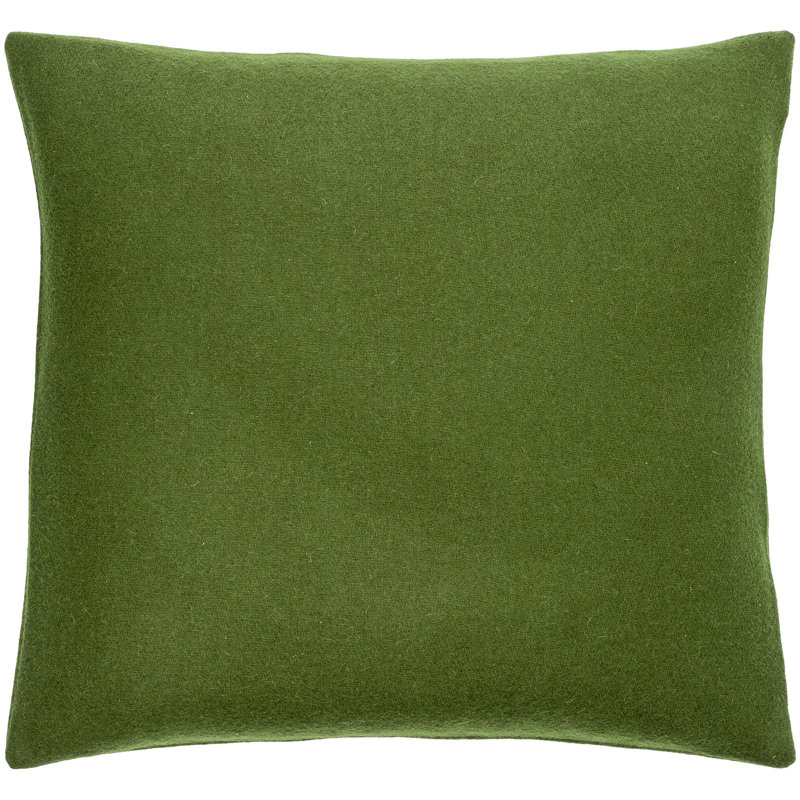 Alcona Wool Blend Throw Pillow, Grass Green, Pillow Cover Only - No Insert, 18" x 18"