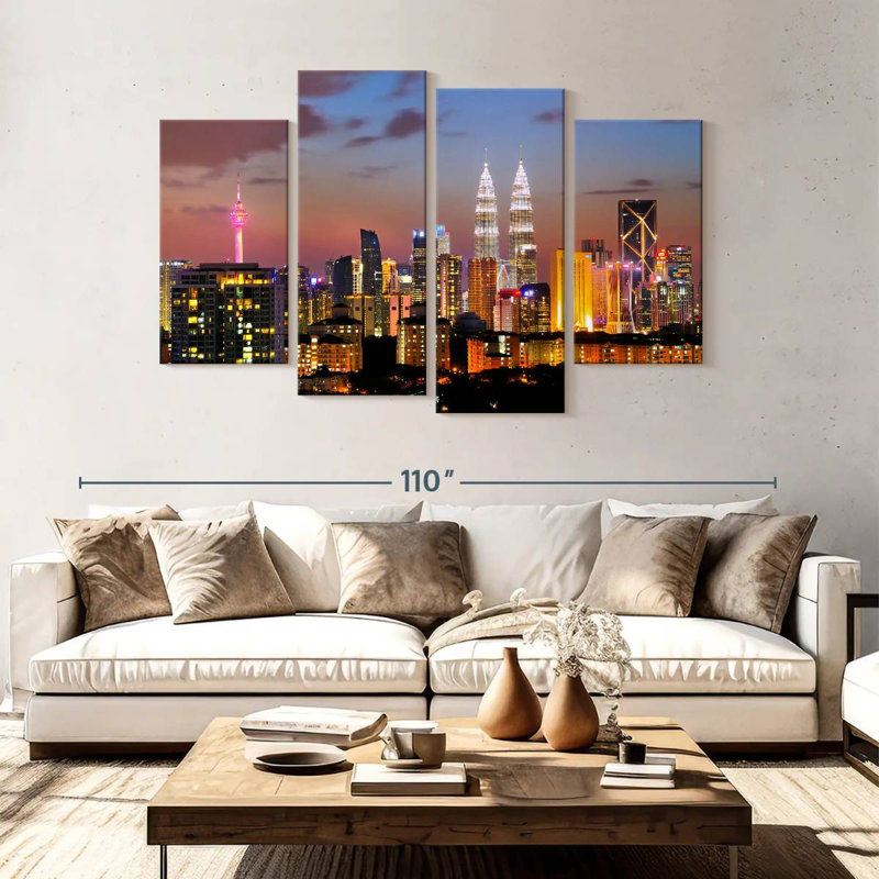 Sireci Kuala Lumpur Night Lights, 54" H x 84" W
