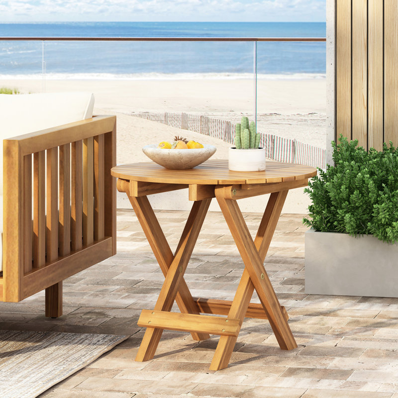 - Table d'appoint en bois pliable fini, peu encombrante, facile à déplacer et peu encombrante