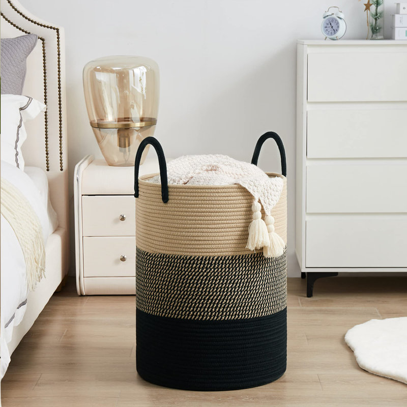 Laundry Basket with Handles, 24.02" H x 17.99" W x 17.99" D